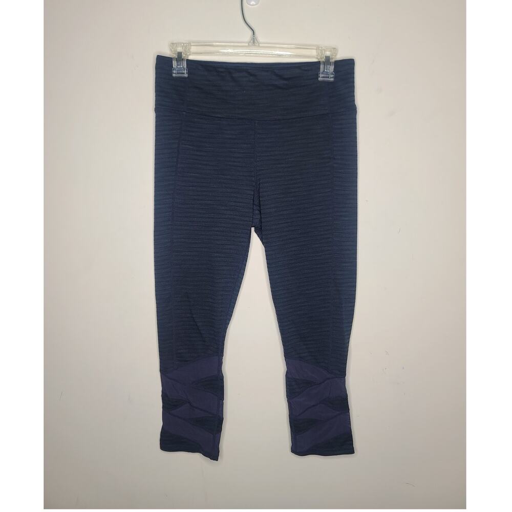 Athleta navy blue Jacquard Mantra capri leggings - medium 866954